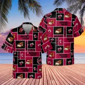 Miami Heat Retro Grid Hawaiian Shirt