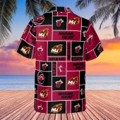 Miami Heat Retro Grid Hawaiian Shirt Back - TeeAloha