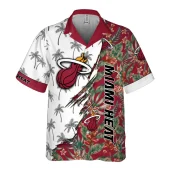 Miami Heat Split Tropics Hawaiian Shirt Front - TeeAloha