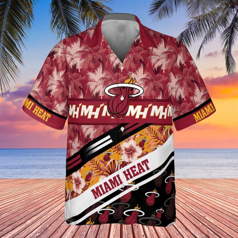 Miami Heat Sunset Tropics Hawaiian Shirt