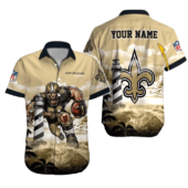 New Orleans Saints Lighthouse Storm Hawaiian Shirt