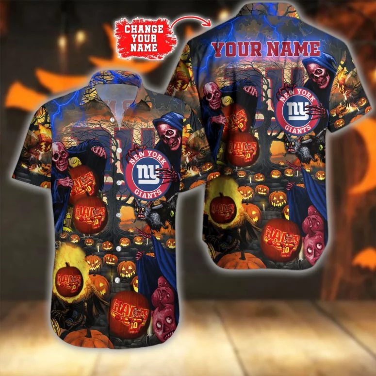 New York Giants Spooky Halloween Hawaiian Shirt