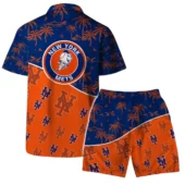 New York Mets Beach Party Hawaiian Shirt Back With Short - TeeAloha