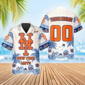 New York Mets Coastal Escape Hawaiian Shirt - TeeAloha