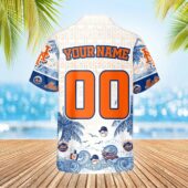 New York Mets Coastal Escape Hawaiian Shirt Back - TeeAloha