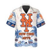 New York Mets Coastal Escape Hawaiian Shirt Front - TeeAloha