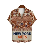 New York Mets Coastal Retreat Hawaiian Shirt Front - TeeAloha