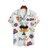 New York Mets Happy Pride Month Hawaiian Shirt Front - TeeAloha