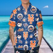 New York Mets Island Adventure Hawaiian Shirt Mockup Front Men - TeeAloha