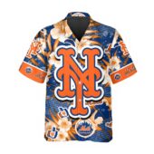 New York Mets Island Breeze Hawaiian Shirt Front - TeeAloha