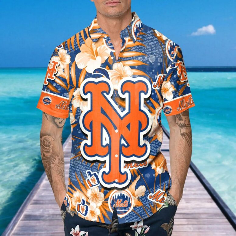 New York Mets Island Breeze Hawaiian Shirt