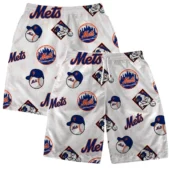 New York Mets Logo Custom Name And Number Hawaiian Short - TeeAloha