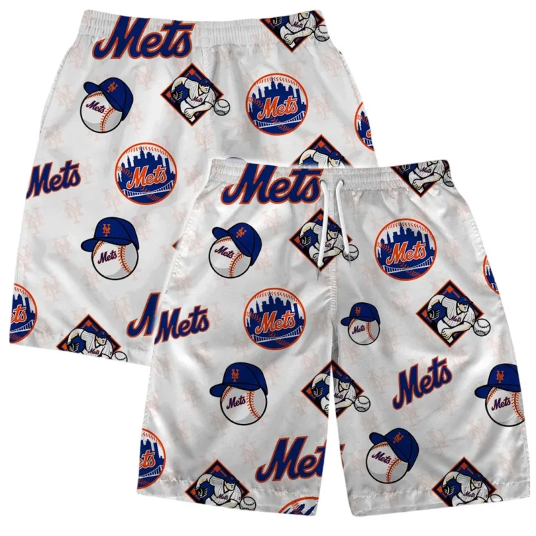 New York Mets Logo Custom Name And Number Hawaiian Shirt