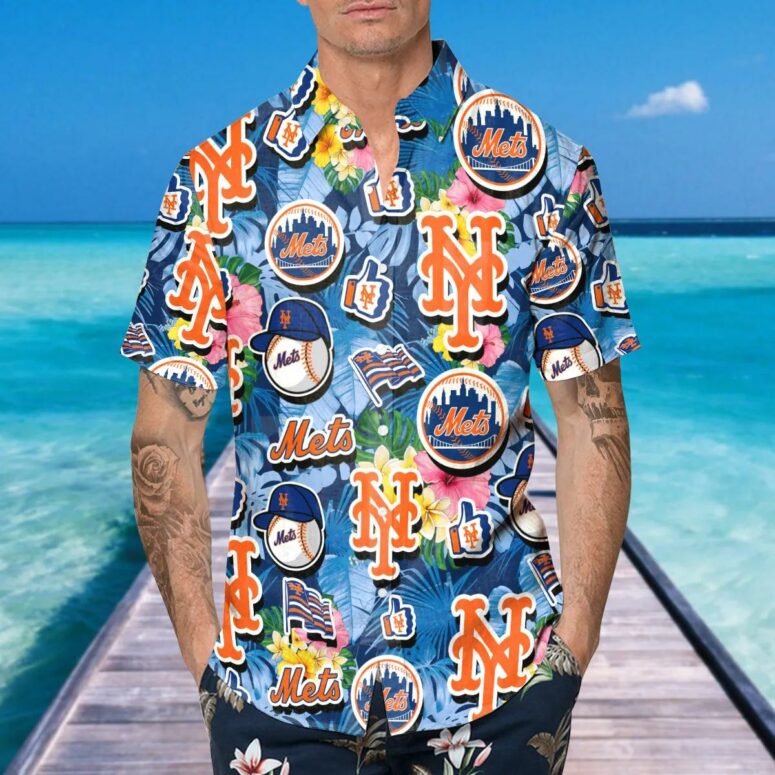 New York Mets Ocean Breeze Hawaiian Shirt