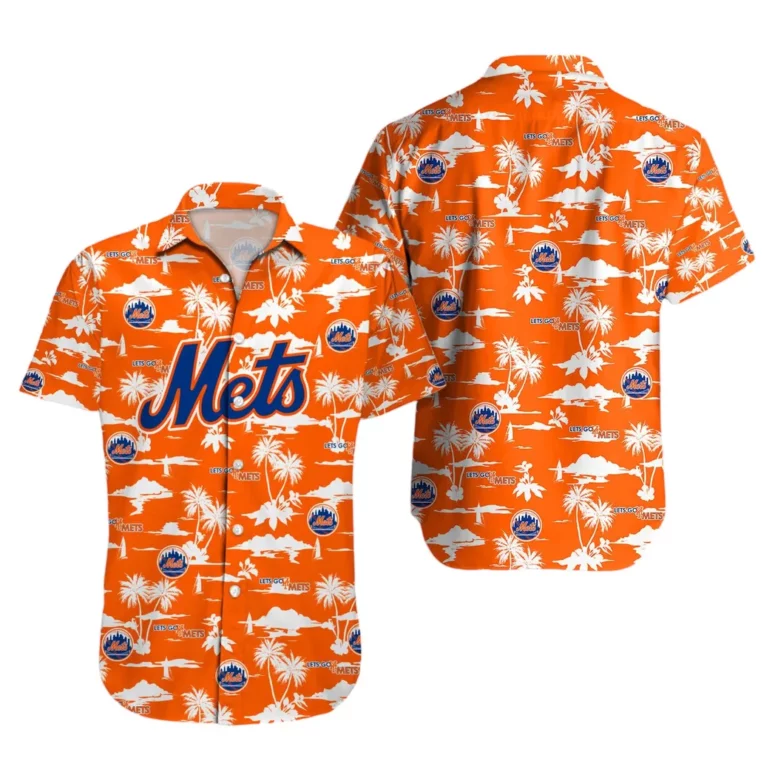 New York Mets Orange Paradise Vibes Hawaiian Shirt