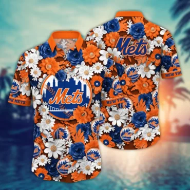 New York Mets Paper Flower Hawaiian shirt 