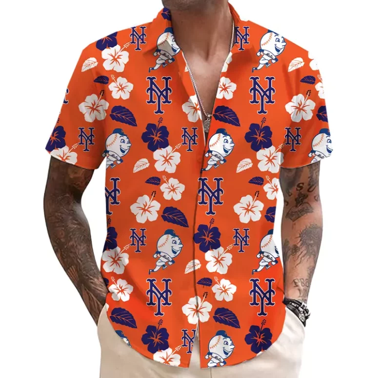 New York Mets Paradise Palm Hawaiian Shirt