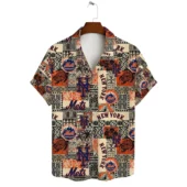 New York Mets Seaside Escape Hawaiian Shirt Front - TeeAloha