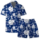 New York Mets Summer Splash Hawaiian Shirt Front With Short - TeeAloha