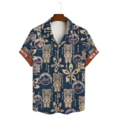 New York Mets Summer Swing Hawaiian Shirt Front - TeeAloha