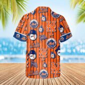 New York Mets Summer Waves Hawaiian Shirt Back - TeeAloha