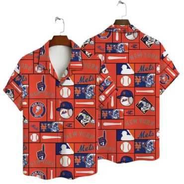 New York Mets Sunset Beach Hawaiian Shirt