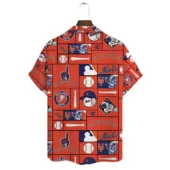 New York Mets Sunset Beach Hawaiian Shirt Back - TeeAloha