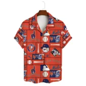 New York Mets Sunset Beach Hawaiian Shirt Front - TeeAloha