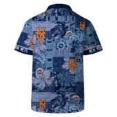 New York Mets Sunset Paradise Hawaiian Shirt Back - TeeAloha