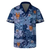 New York Mets Sunset Paradise Hawaiian Shirt Front - TeeAloha