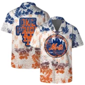 New York Mets Team Logo One Pride Hawaiian Shirt