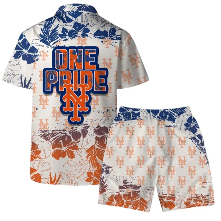 New York Mets Team Logo One Pride Hawaiian Shirt