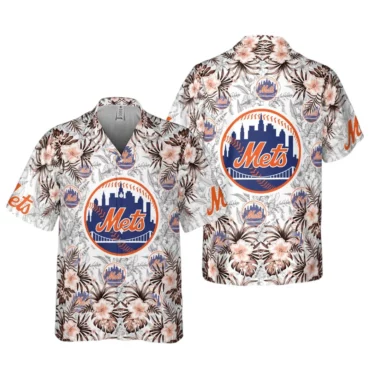 New York Mets Tropic Flair Hawaiian Shirt