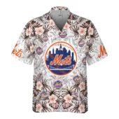 New York Mets Tropic Flair Hawaiian Shirt Front - TeeAloha