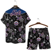 New York Mets Tropical Breeze Hawaiian Shirt Back With Short - TeeAloha