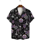 New York Mets Tropical Breeze Hawaiian Shirt Front - TeeAloha