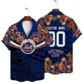 New York Mets Tropical Custom Name And Number Hawaiian Shirt - TeeAloha