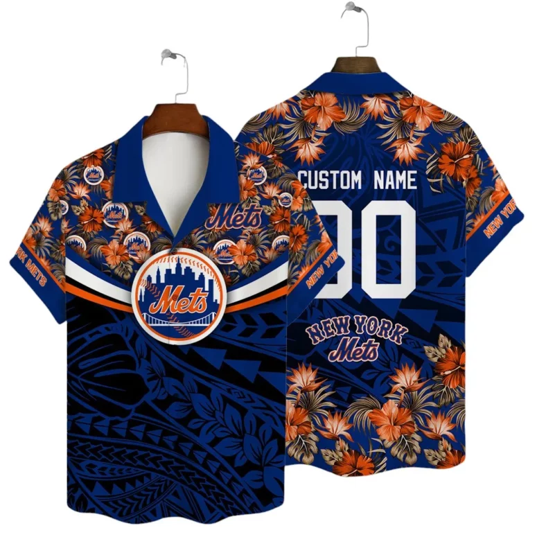 New York Mets Tropical Custom Name And Number Hawaiian Shirt