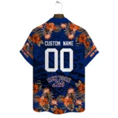 New York Mets Tropical Custom Name And Number Hawaiian Shirt Back - TeeAloha