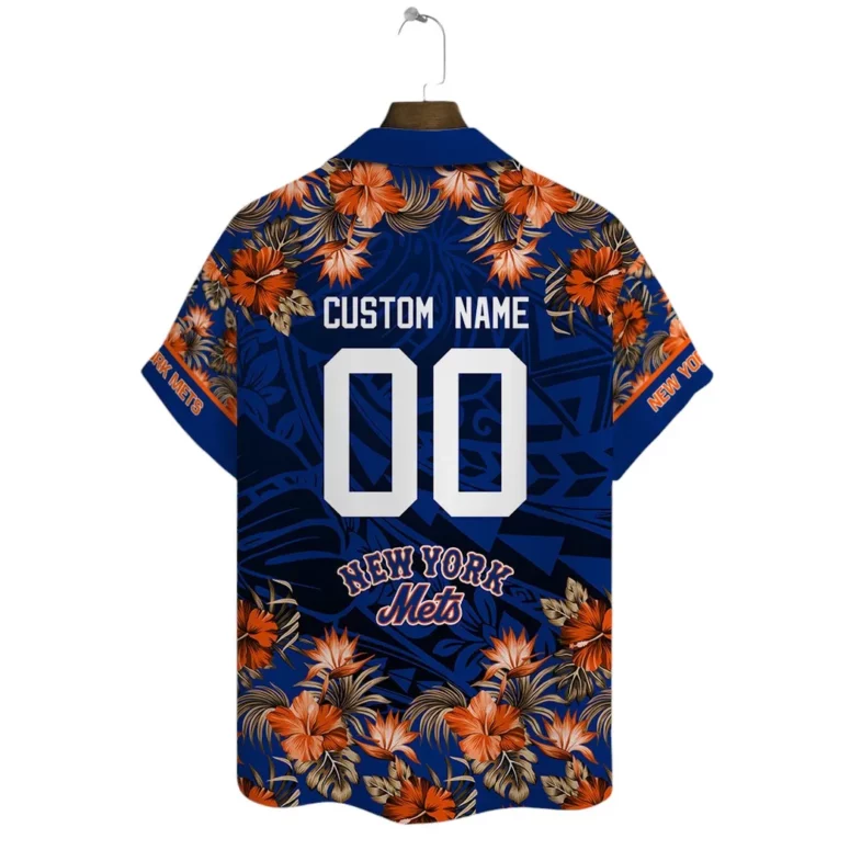 New York Mets Tropical Custom Name And Number Hawaiian Shirt