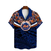 New York Mets Tropical Custom Name And Number Hawaiian Shirt Front - TeeAloha