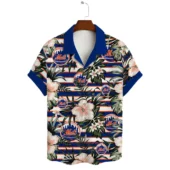 New York Mets Tropical Dream Hawaiian Shirt Front - TeeAloha