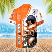 New York Mets Tropical Escape Hawaiian Shirt Back - TeeAloha