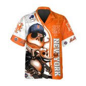 New York Mets Tropical Escape Hawaiian Shirt Front - TeeAloha