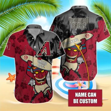 Personalized Arizona Diamondbacks Tiki Vibes Hawaiian Shirt