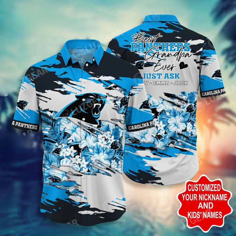 Personalized Best Panthers Grandpa Ever Just Ask Hawaiian Shirt