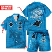Personalized Carolina Panthers Island Storm Aloha Shirt