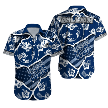 Personalized Indianapolis Colts Island Endzone Hawaiian Shirt