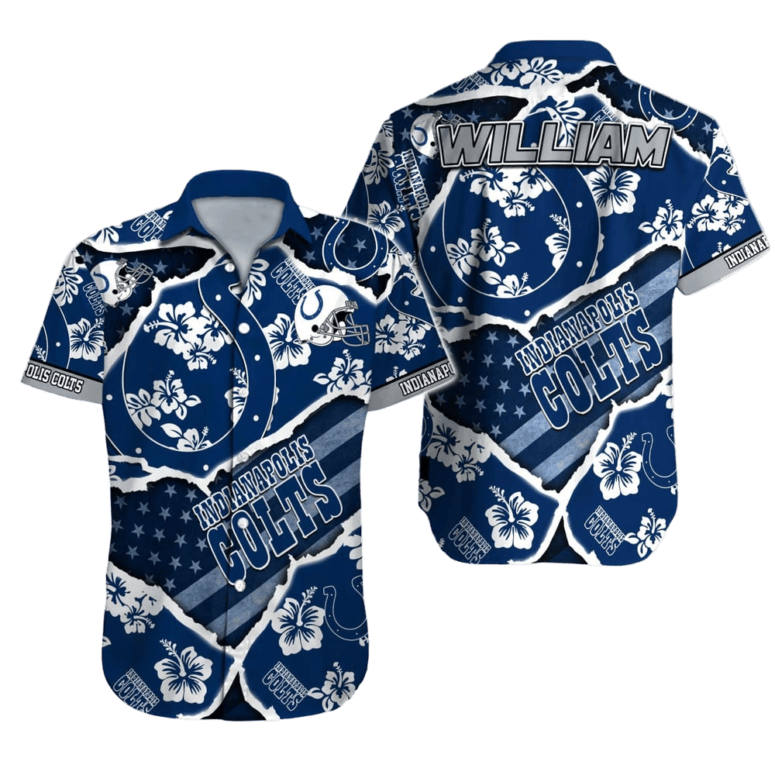 Personalized Indianapolis Colts Island Endzone Hawaiian Shirt