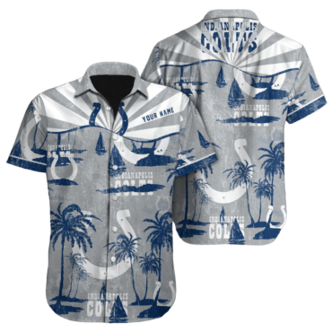 Personalized Indianapolis Colts Midnight Tropics Hawaiian Shirt